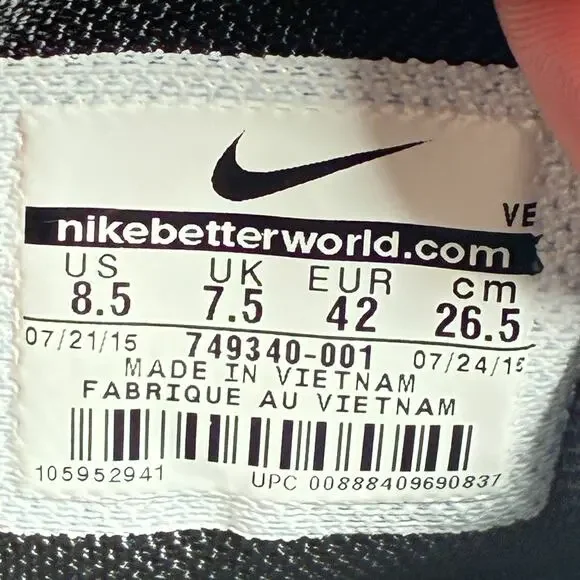 Nike Air Zoom Pegasus 32 Black Running Shoes Lace Up 749340-001 Men's Size 8.5 - Picture 9 of 10